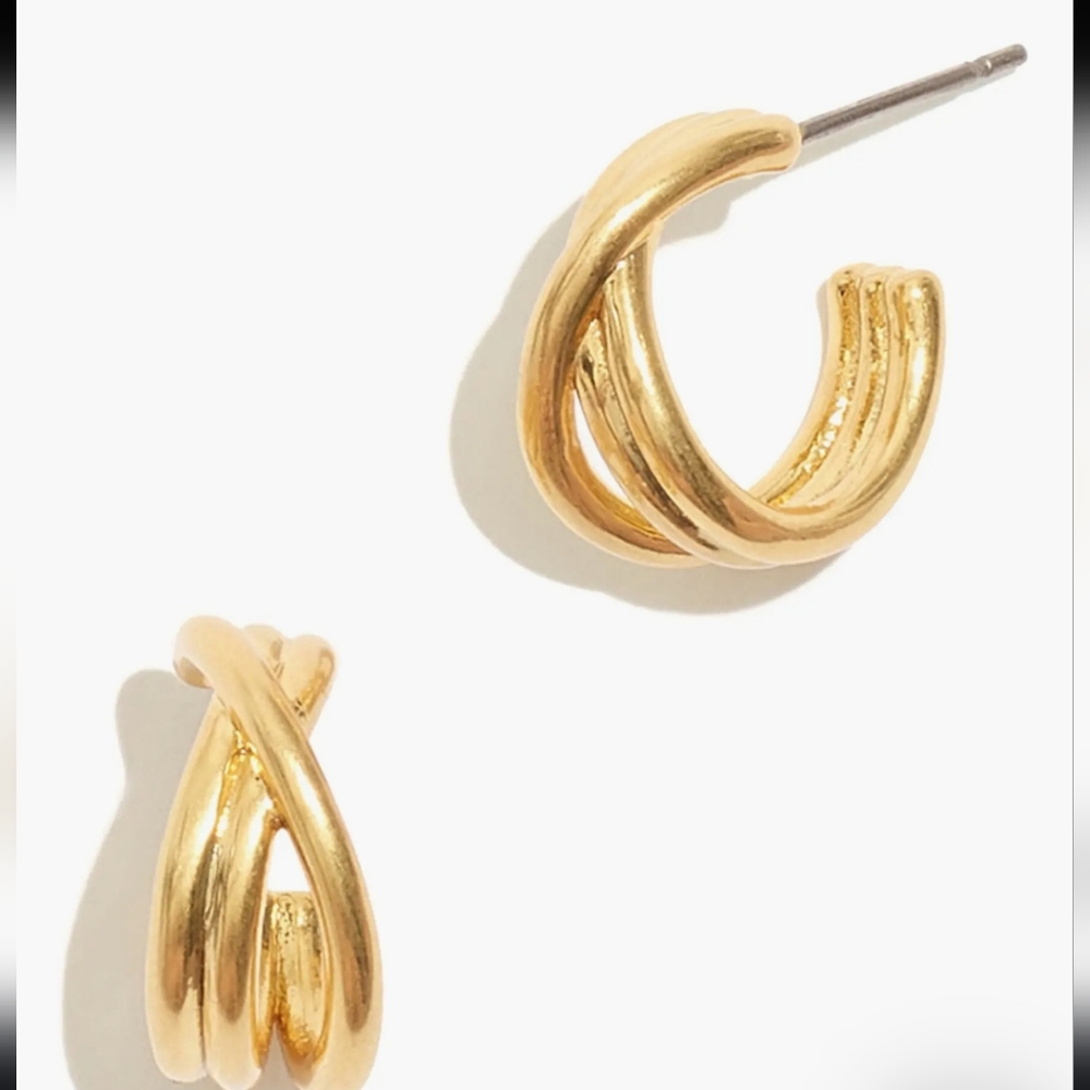 Tangled Huggie Madewell Hoop Earrings